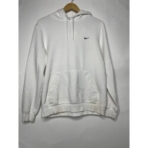 Nike Pullover Hoodie Size Large White Logo Embroidered Drawstring‎ Athletic